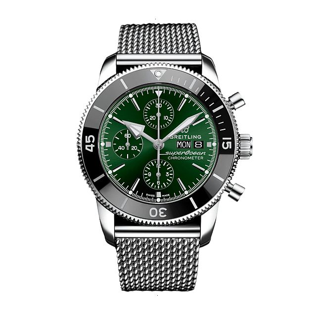 BREITLING SUPEROCEAN HERITAGE CHRONOGRAPH 44 AUTOMATIC 44 MM STAINLESS STEEL GREEN