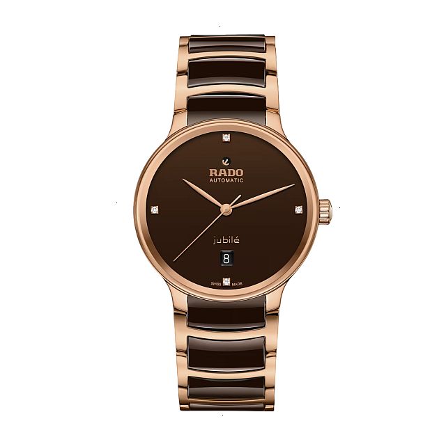 RADO CENTRIX AUTOMATIC 39.50 MM STAINLESS STEEL BROWN WITH 4 DIAMONDS