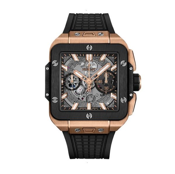 HUBLOT SQUARE BANG UNICO AUTOMATIC 42 MM 18K RED GOLD SKELETED