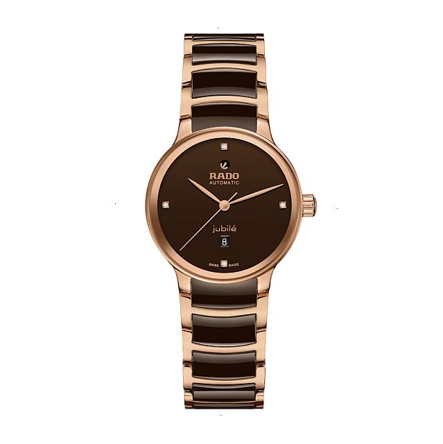 RADO CENTRIX AUTOMATIC 30.50 MM STAINLESS STEEL BROWN WITH 4 DIAMONDS