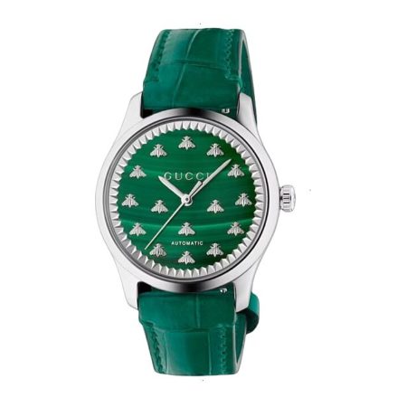 GUCCI G TIMELESS MULTIBEE AUTOMATICO 38 MM ACERO VERDE