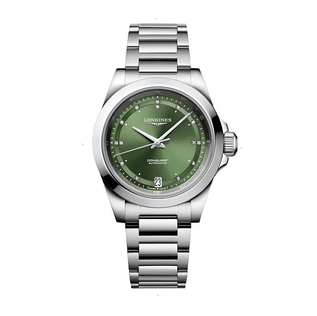 LONGINES CONQUEST AUTOMATIC 34 MM STAINLESS STEEL GREEN