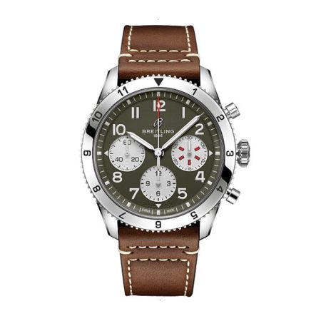 BREITLING CLASSIC AVI CHRONOGRAPH 42 CURTISS WARHAWK AUTOMATIC 42 MM STAINLESS STEEL BROWN