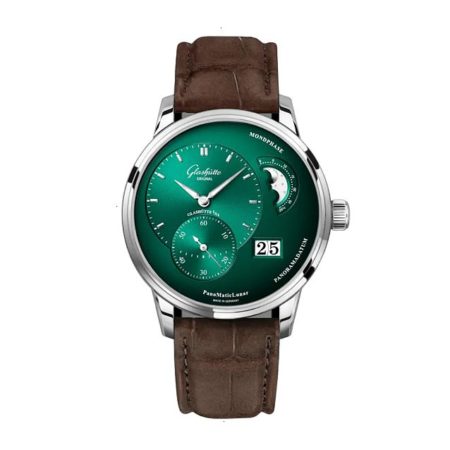 GLASHÜTTE PANO PANOMATICLUNAR AUTOMATIC 40 MM NOBLE STEEL GREEN
