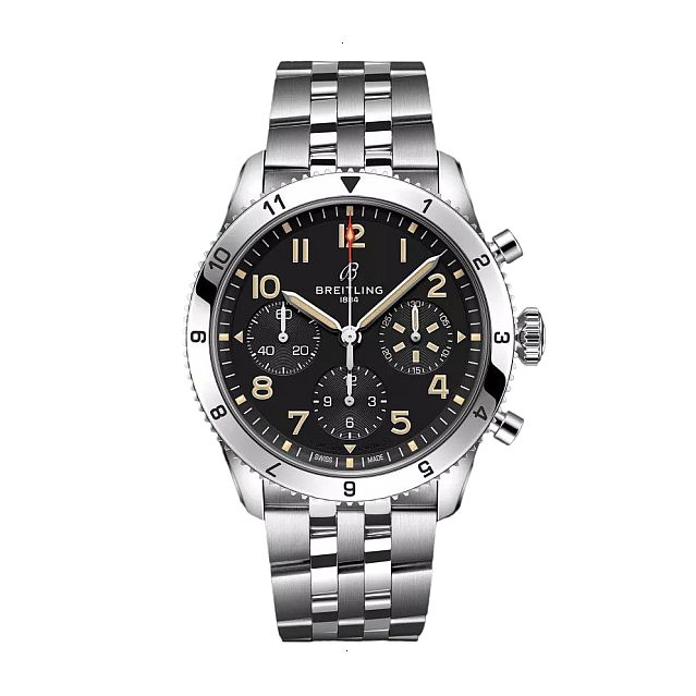 BREITLING CLASSIC AVI CHRONOGRAPH 42 P-51 MUSTANG AUTOMATIC 42 MM STAINLESS STEEL BLACK