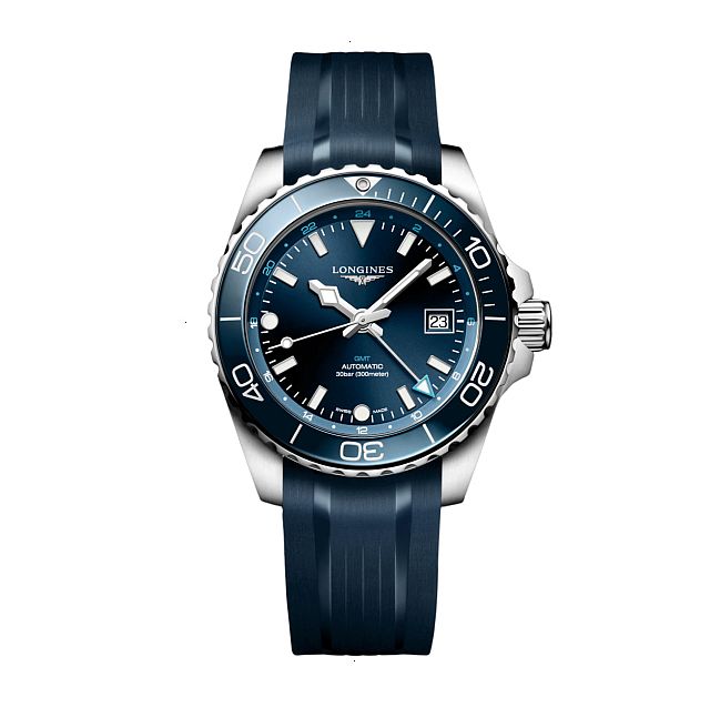 LONGINES HYDROCONQUEST GMT AUTOMATIC 41 MM STAINLESS STEEL AND CERAMIC BLUE WITH SUNRAY EFFECT