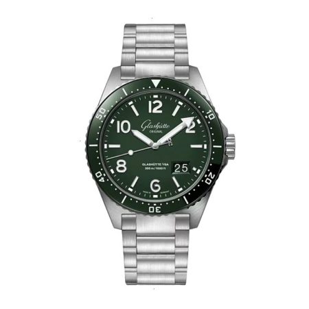 GLASHÜTTE SEAQ PANORAMA DATE AUTOMATIC 43.20 MM STAINLESS STEEL GREEN