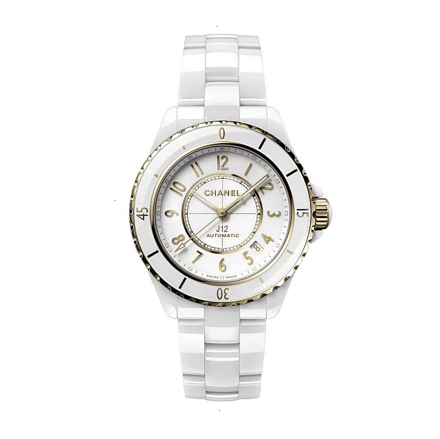 CHANEL J12 CALIBRE 12.1 AUTOMATIC 38 MM HIGH RESISTANCE CERAMIC AND 18KTS YELLOW GOLD WHITE