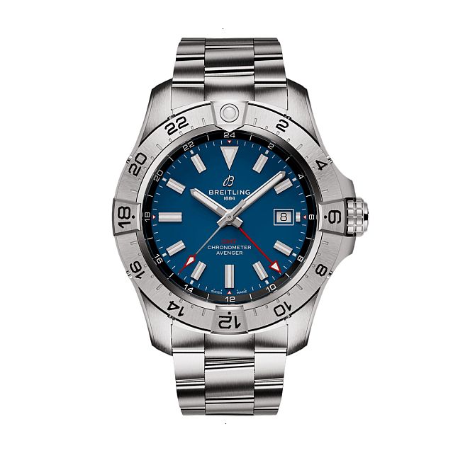 BREITLING AVENGER AUTOMATIC GMT 44 AUTOMATIC 44 MM STAINLESS STEEL BLUE