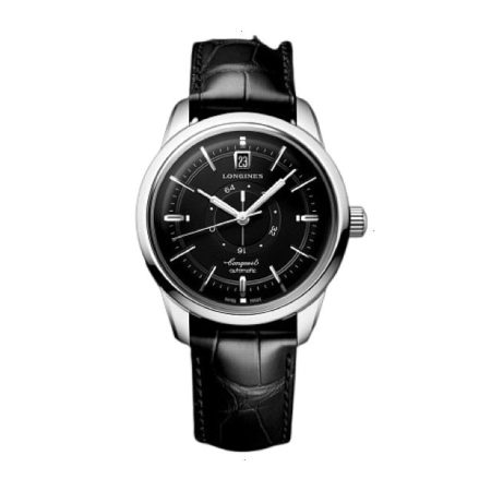 LONGINES CONQUEST HERITAGE CENTRAL POWER RESERVE AUTOMATIC 38 MM STAINLESS STEEL BLACK