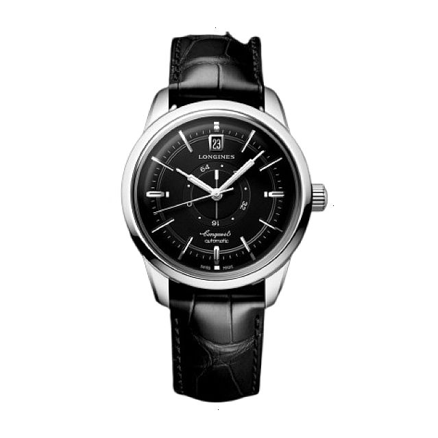 LONGINES CONQUEST HERITAGE CENTRAL POWER RESERVE AUTOMATICO 38 MM ACERO INOXIDABLE NEGRA