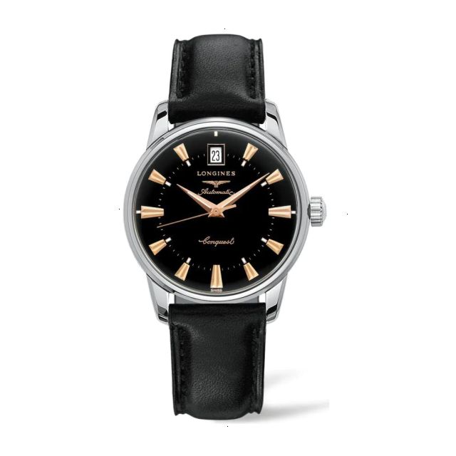 LONGINES HERITAGE CLASSIC AUTOMATIC 35 MM STAINLESS STEEL POLISHED BLACK LACQUER
