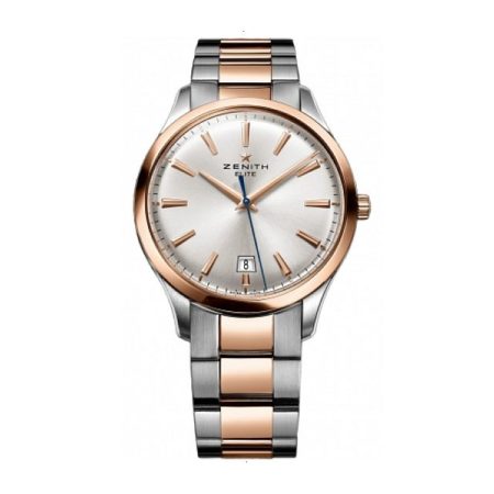 ZENITH ELITE AUTOMATIC 42 MM STEEL AND 18 CARAT ROSE GOLD SILVER