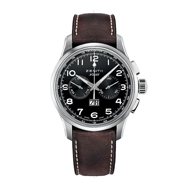ZENITH PILOT AUTOMATIC 42 MM STAINLESS STEEL BLACK