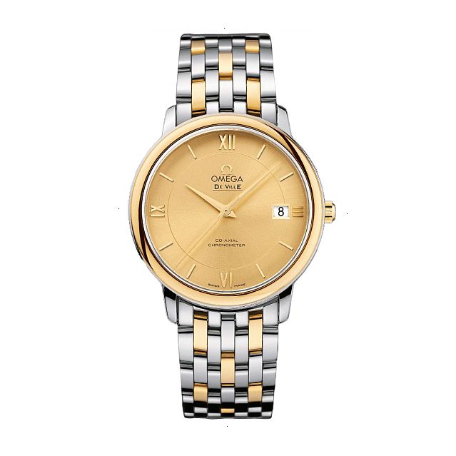 OMEGA DE VILLE PRESTIGE AUTOMATIC 36.80 MM STEEL AND YELLOW GOLD 18KT CHAMPAGNE